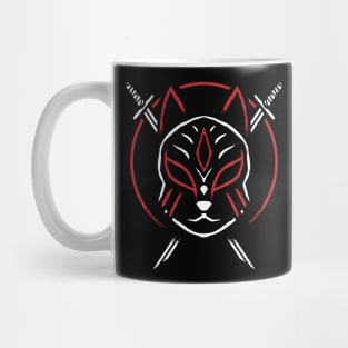 Cool Japanese Kitsune Fox Samurai Katanas Mug